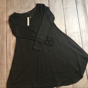 Dearcase Grey Long Sleeve Swing Dress Size Medium